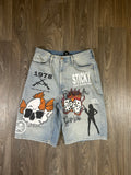 Sticky “Kill Or Be Killed” Denim Shorts