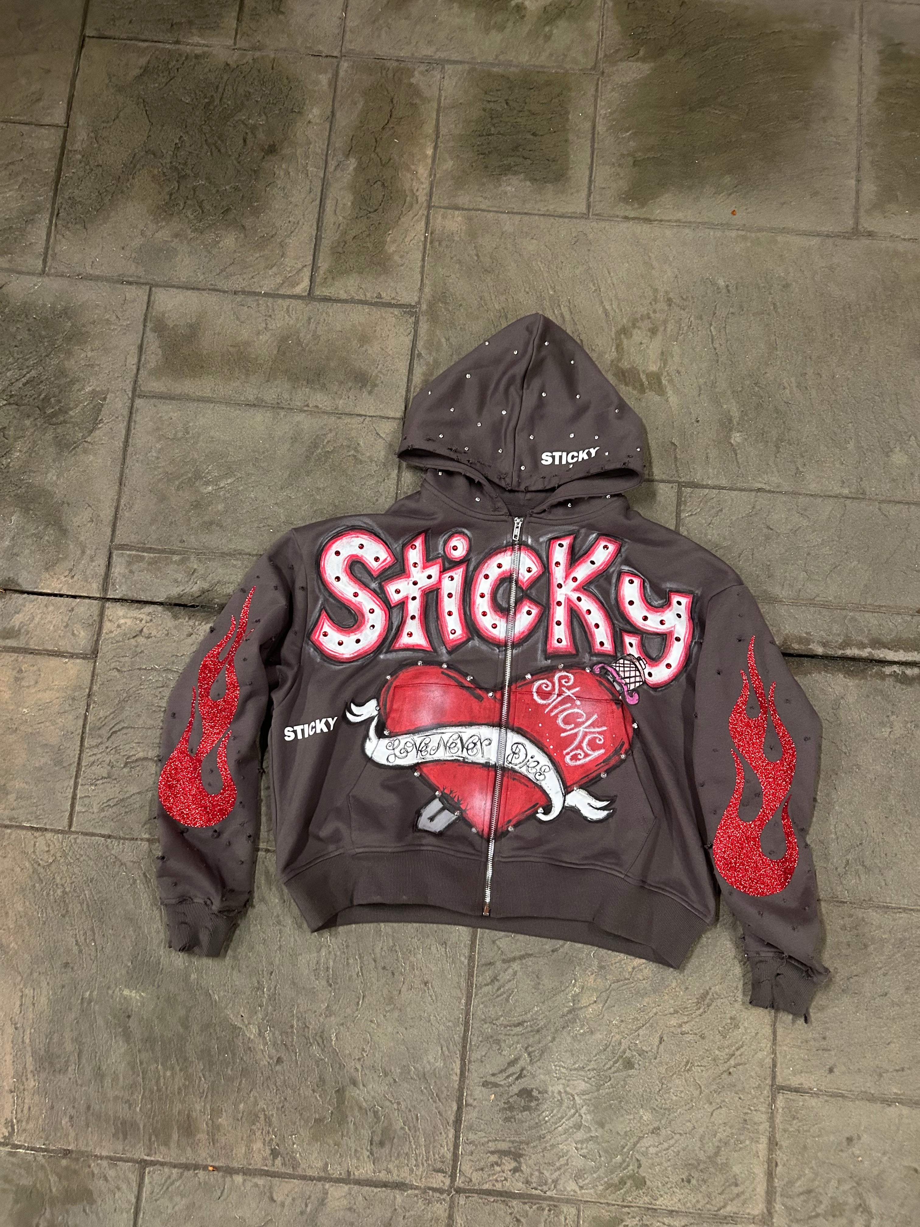 Sticky “Distorted Romance” Zip Up