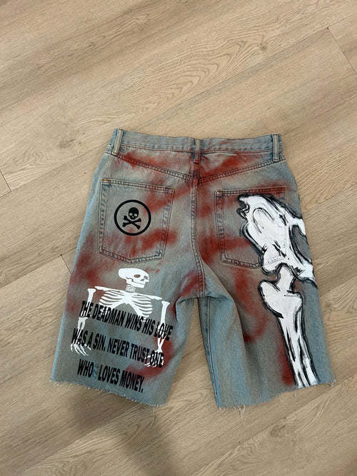 Sticky “Deadman Inheritance” Denim Shorts